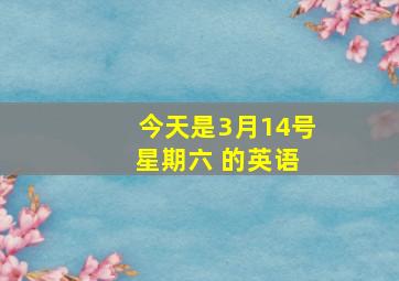 今天是3月14号 星期六 的英语